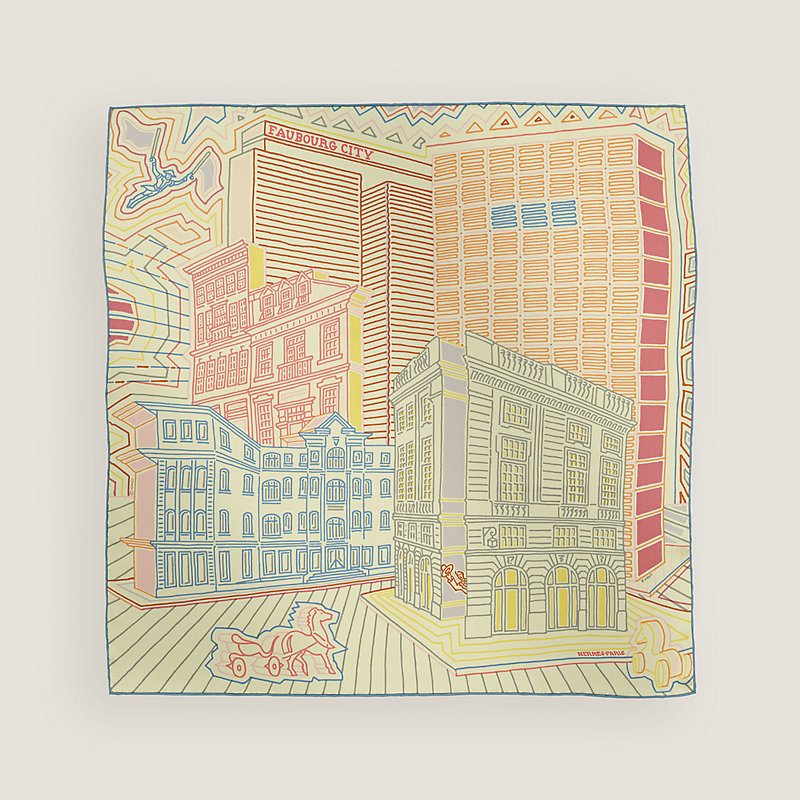 洗練された都市の風景 HERMES Carre 70 Faubourg City スカーフ 洗練された都市の風景 HERMES Carre 70 Faubourg City スカーフ